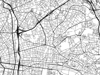 Naklejka premium Vector road map of the city of Montreuil in France on a white background.