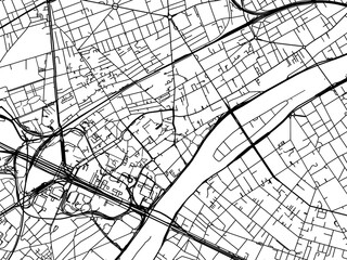 Vector road map of the city of  Courbevoie in France on a white background.