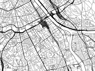 Vector road map of the city of  Ivry-sur-Seine in France on a white background.