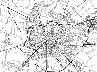 Vector road map of the city of  Niort in France on a white background.