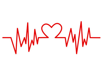 Heartbeat Cardiogram Medical Transparent Background Vector Illustration Heart Beat Healthcare Health Pulse Wave Hospital Wallpaper EKG ECG Electrocardiogram Signal Design Love Valentine’s Day Red Line