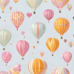 Papier Peint photo Lavable Montgolfière seamless pattern with balloons