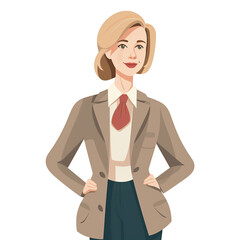 Fototapeta premium Ai generated illustration of Smiling Asian Business Woman with Arms Crossed. Strong confident female manager standing with arms crossed