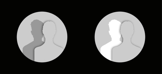 Default anonymous user portrait flat vector illustrations with shadows. Profile vector icon