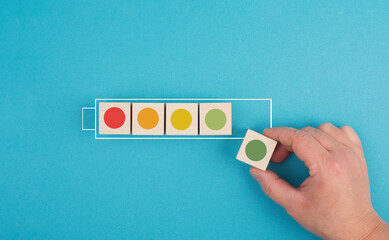 Battery charging, progress bar, gaining power, brainstorming for ideas, upload new content 
