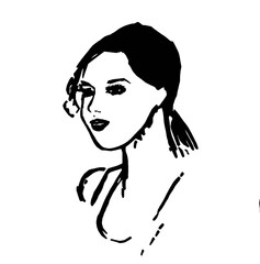Abstract black image of a woman's head