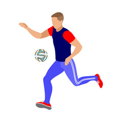 Fototapeta na wymiar Isometric Footballer Illustration