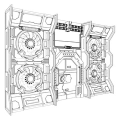 Armour Bunker Door Vector. Illustration Isolated On White Background. A vector illustration Of An Armour Door.