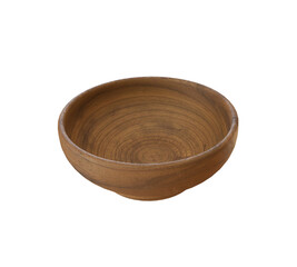 wooden bowl isolated on white background. 3d rendering illustration