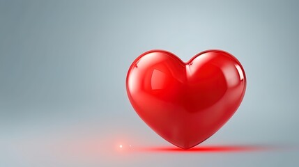 Symbol of Love and Valentine's Red heart shape isolated on white background.