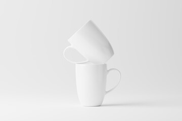 Ceramic Mug Cup For Coffee Tea White Blank 3D Rendering Mockup