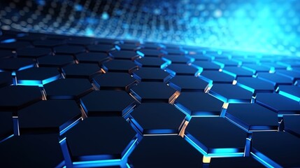 Obraz premium Abstract technological hexagonal background digital Technology Network Background Illustration Futuristic point wave.