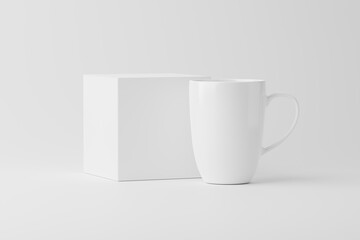 Ceramic Mug Cup For Coffee Tea White Blank 3D Rendering Mockup