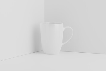 Ceramic Mug Cup For Coffee Tea White Blank 3D Rendering Mockup