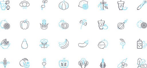 Eco-friendly linear icons set. Sustainable, Renewable, Organic, Green, Energy-saving, Biodegradable, Eco-conscious line vector and concept signs. Environmentally-friendly,Ethical,Zero-waste outline