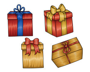 Gift box vector collection for Christmas, New Year, birthday, and others.