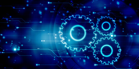 2d illustration abstract gear Network
