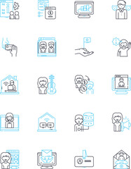 Skill Enhancement linear icons set. Mastery, Expertise, Proficiency, Enhancement, Refinement, Advancement, Development line vector and concept signs. Progression,Empowerment,Specialization outline