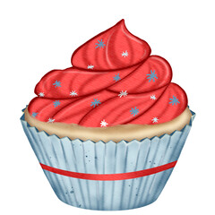 Cupcake American flag 4th of july independence day png clipart