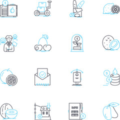 Commerce centers linear icons set. Logistics, Warehouse, Distribution, Fulfillment, Shipping, Retail, Inventory line vector and concept signs. Supply chain,Storage,E-commerce outline illustrations