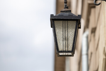 Old wall street lighting in the Old Town of Krakow