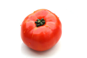 fresh red tomato isolated on white background