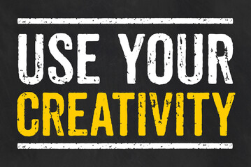  Blackboard with the text Use your creativity