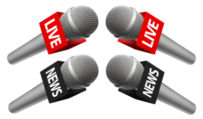 Mass media microphones collection, cut out