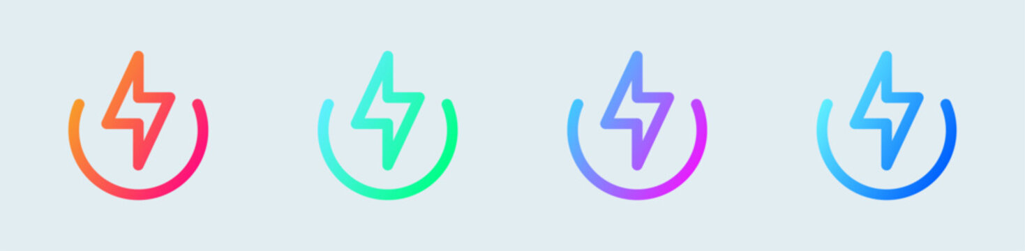 Power line icon in gradient colors. Energy signs vector illustration.