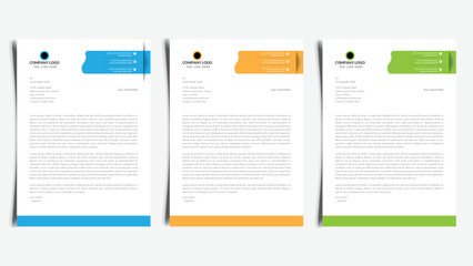 Fototapeta premium Design Modern Business Letterhead Design Template Corporate modern letterhead design and Corporate modern letterhead design bundle template with blue color. creative modern letterhead design template 