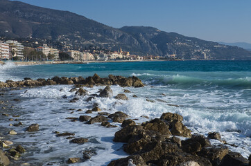 Waves in the Mediterranean, Menton, France