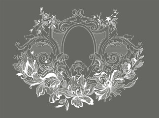lace ornate frame. vector illustration