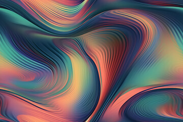 Obraz premium Abstract reflective purple wavy abstract background, an idyllic iridescent wavy texture, rainbow color wave, Holographic Foil, generative ai 