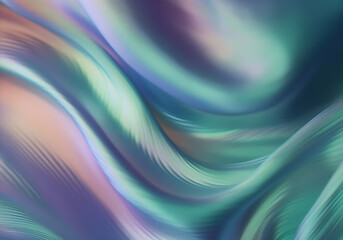 Obraz premium Abstract reflective purple wavy abstract background, an idyllic iridescent wavy texture, rainbow color wave, Holographic Foil, generative ai 