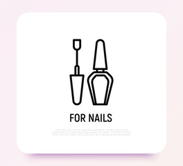 Nail care thin line icon. Symbol of manicure. Modern vector illustration for beauty shop.