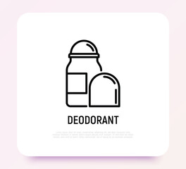 Deodorant thin line icon. Personal hygiene care. Modern vector illustration.