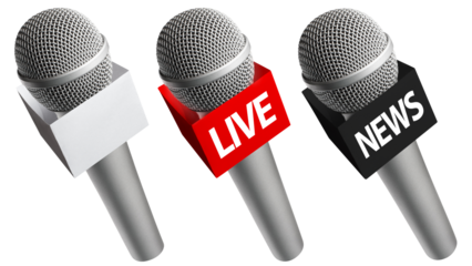 Mass media microphones collection, cut out