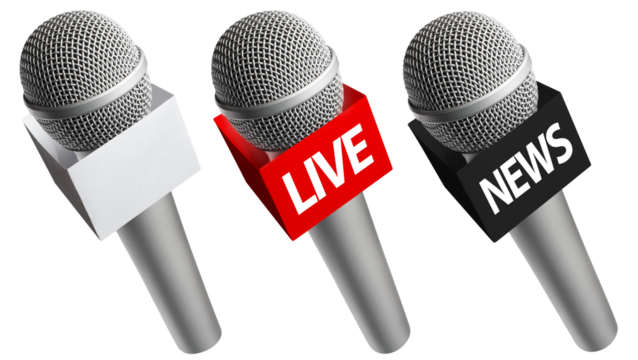 Mass media microphones collection, cut out