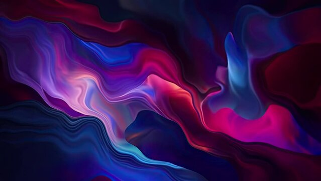 Abstract magenta and blue fluid art motion video background with slow flowing paint, liquid with dissolving effect for business purpose