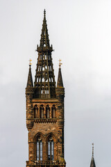 Fototapeta na wymiar The tower of Glasgow University.