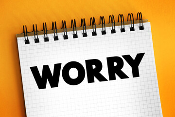 Worry text on notepad, concept background