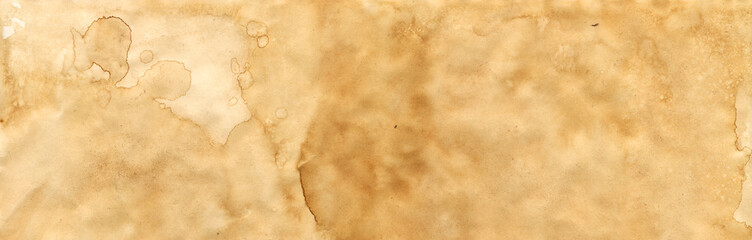 Old grunge parchment paper texture. Horizontal banner