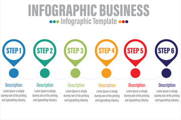 6 Steps, 6 option and modern Timeline diagram calendar with circle, presentation vector infographic. Infographic template for business.