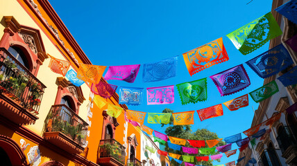 Fototapeta na wymiar Traditional Mexican decorations in celebration of Cinco de Mayo.
