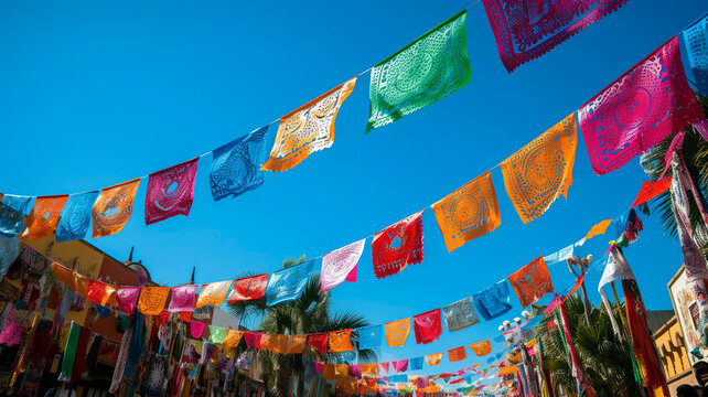 Traditional Mexican decorations in celebration of Cinco de Mayo.