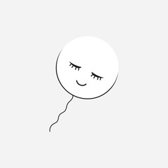 Cute funy cloud icon illustration