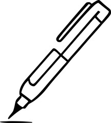 Writing with pen line icon vector symbol design illustration