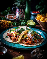 Tacos al Pastor Feast, platter of succulent pork tacos.