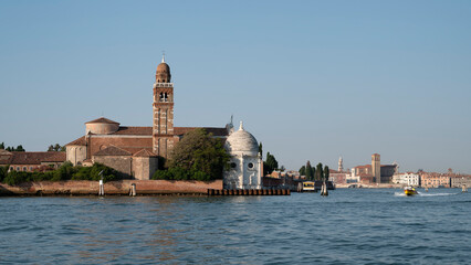 Fototapeta premium Skyline of Venice from water bus, Venice, Italy