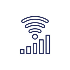 Wi-Fi signal strength line icon